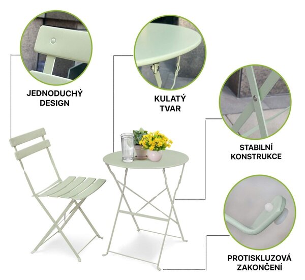 Ak furniture Skládací sada zahradního nábytku ORION zelená