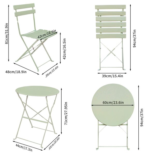 Ak furniture Skládací sada zahradního nábytku ORION zelená
