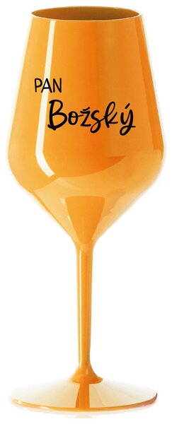 PAN BOŽSKÝ - oranžová nerozbitná sklenička na víno 470 ml