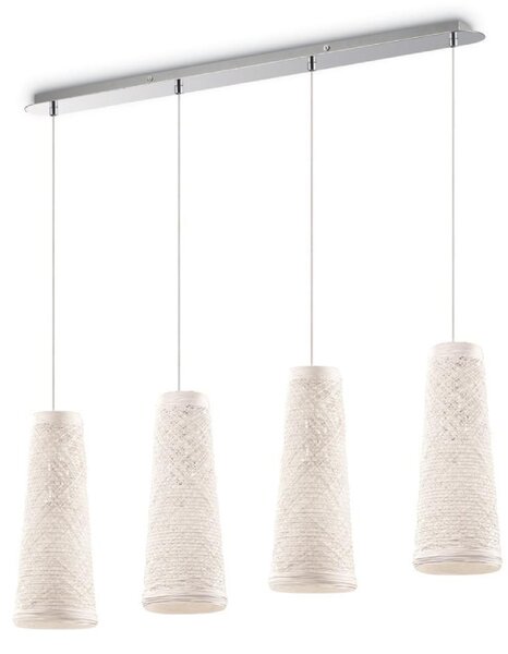 Závěsné stropní svítidlo Ideal Lux Basket 082561 / 4 x 60 W / chrom / bílá