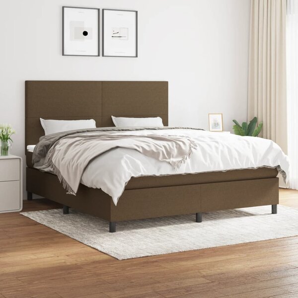 Box spring postel s matrací tmavě hnědá 180x200 cm textil 3141636