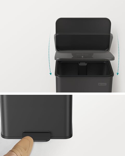 SONGMICS Odpadkový koš s víkem Jespra 40 l černý