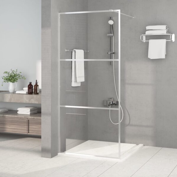 Sprchová zástěna walk-in stříbrná 90 x 195 cm čiré ESG sklo 152116