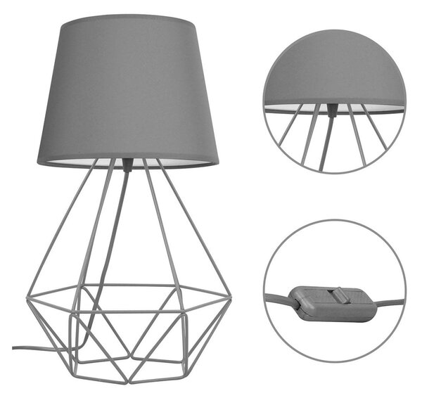 Stolní lampa Milano, 1x textilní stínítko (výběr ze 4 barev), (výběr ze 3 barev konstrukce), d