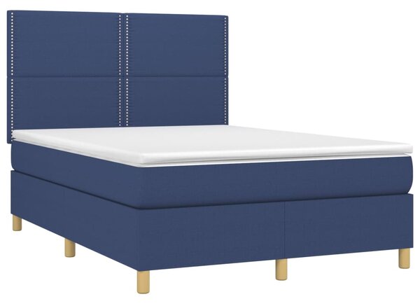Box spring postel s matrací modrá 140x190 cm textil 3142255