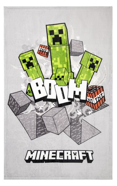 Minecraft Deka, 100 x 150 cm (světle šedá) (100367196001)