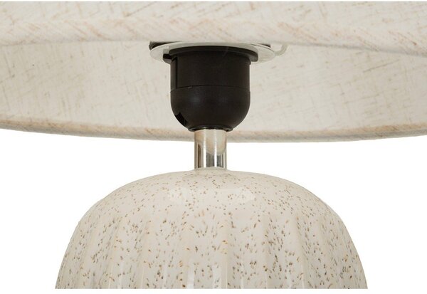 Krémová keramická stolní lampa s textilním stínidlem (výška 44 cm) Japandi – Mauro Ferretti