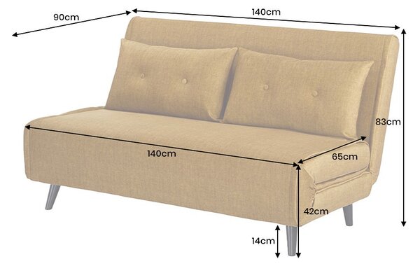 Designová rozkládací pohovka Bleddyn 140 cm hořčičný samet