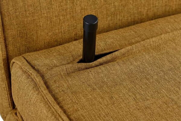 Designová rozkládací pohovka Bleddyn 140 cm hořčičný samet