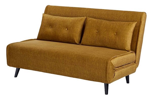 Designová rozkládací pohovka Bleddyn 140 cm hořčičný samet