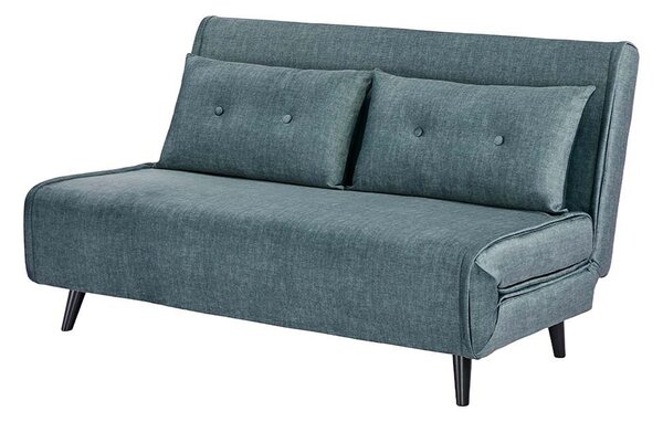 Designová rozkládací pohovka Bleddyn 140 cm petrolejový samet