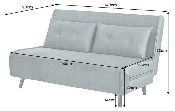 Designová rozkládací pohovka Bleddyn 140 cm petrolejový samet