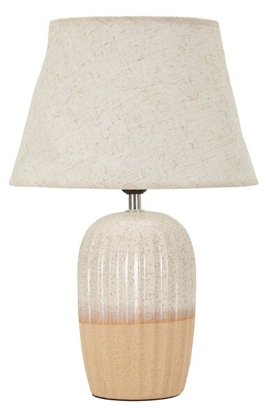 Krémová keramická stolní lampa s textilním stínidlem (výška 44 cm) Japandi – Mauro Ferretti