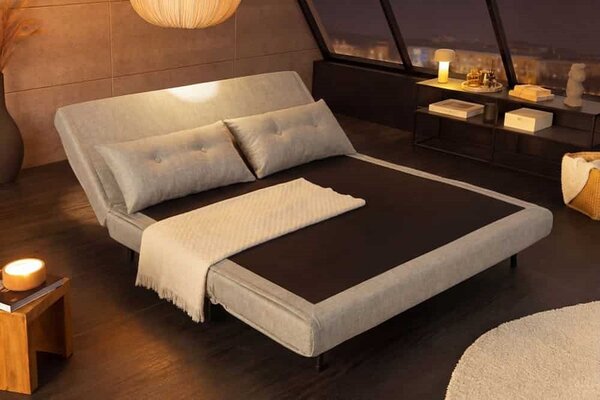 Designová rozkládací pohovka Bleddyn 140 cm šampaňský samet
