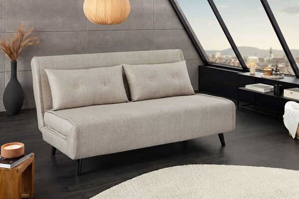 Designová rozkládací pohovka Bleddyn 140 cm šampaňský samet