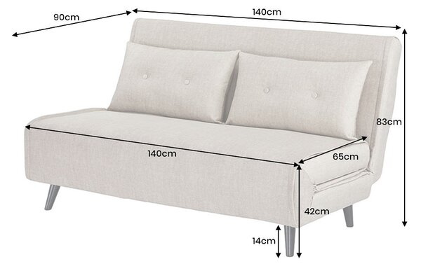 Designová rozkládací pohovka Bleddyn 140 cm šampaňský samet