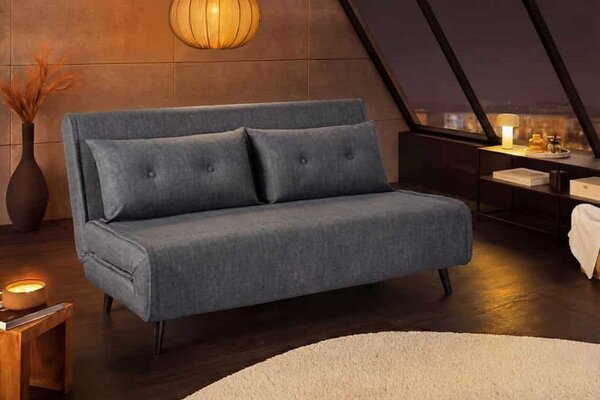 Designová rozkládací pohovka Bleddyn 140 cm šedý samet