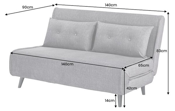 Designová rozkládací pohovka Bleddyn 140 cm šedý samet