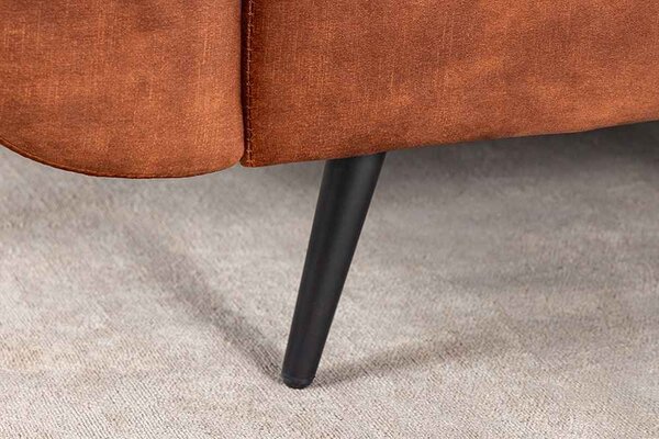Designová rozkládací pohovka Bailey 215 cm rezavě-hnědý samet