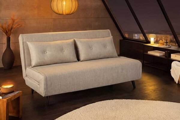 Designová rozkládací pohovka Bleddyn 140 cm šampaňský samet