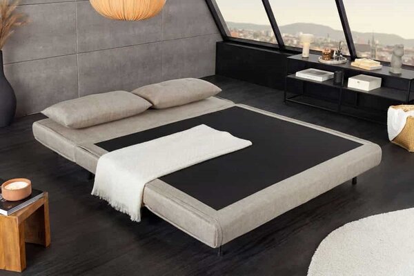 Designová rozkládací pohovka Bleddyn 140 cm šampaňský samet