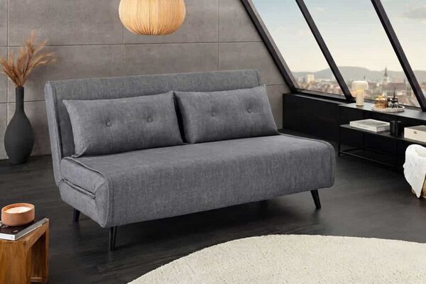 Designová rozkládací pohovka Bleddyn 140 cm šedý samet