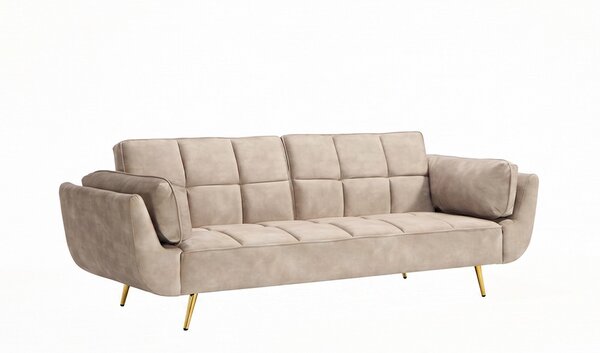 Designová rozkládací pohovka Bailey 215 cm šampaňský samet