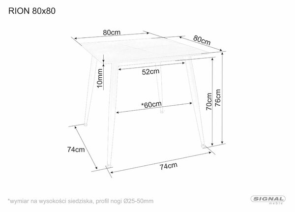Jídelní stůl Runio 80 (černá + lesk bílý) (pro 4 osoby)