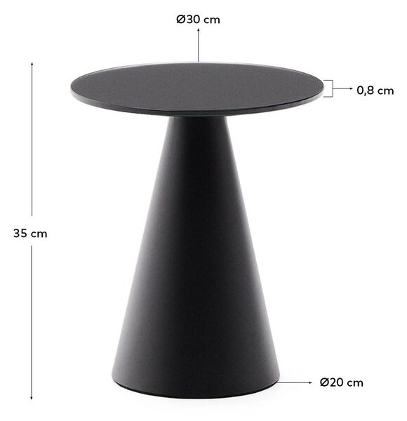 Kulatý odkládací stolek se skleněnou deskou ø 30 cm Wilshire – Kave Home