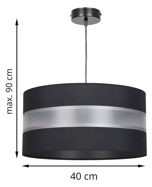 Závěsné svítidlo Elegance, 1x textilní stínítko (výběr z 5 barev), (výběr ze 3 barev konstrukce), (fi 40cm)