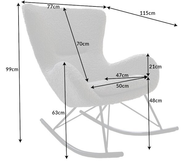 Designové houpací křeslo Sweden šedo-béžové
