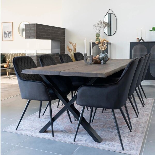 Nordic Living Černé kovové závěsné zrcadlo Trapade 60 x 35 cm