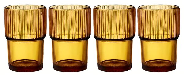 BITZ Set čtyř žlutých sklenic Kusintha 380 ml