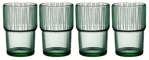 BITZ Set čtyř zelených sklenic Kusintha 380 ml