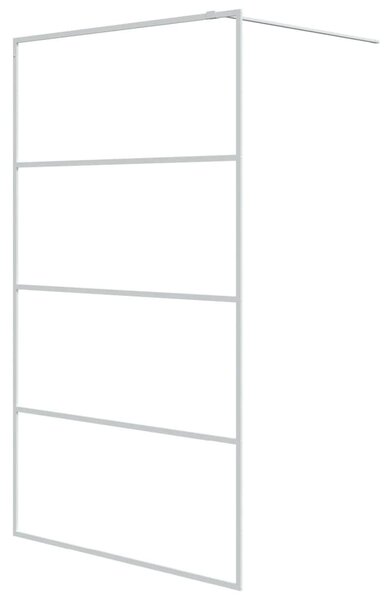Sprchová zástěna walk-in bílá 115 x 195 cm čiré ESG sklo 152143