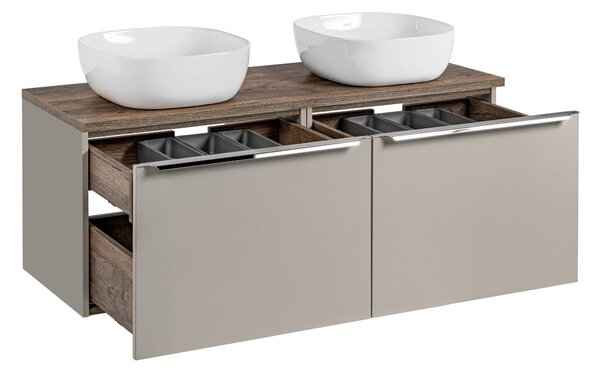 Koupelnová skříňka s umyvadlem a deskou SANTA Fe Taupe DU120/1 | 120 cm