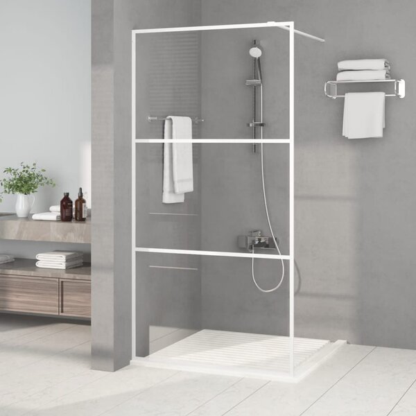 Sprchová zástěna walk-in bílá 100 x 195 cm čiré ESG sklo 152122