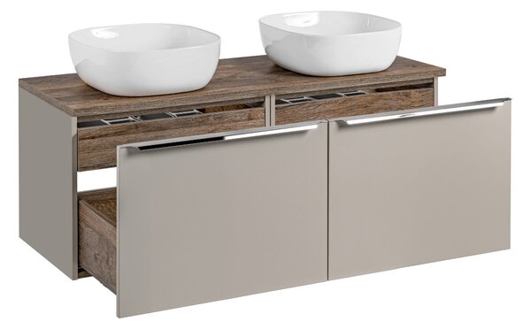 Koupelnová skříňka s umyvadlem a deskou SANTA Fe Taupe DU120/1 | 120 cm