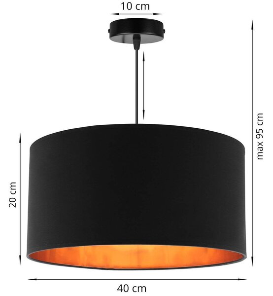 Závěsné svítidlo Shade, 1x textilní stínítko (výběr ze 4 barev), (výběr ze 3 barev konstrukce), (fi 40cm), g