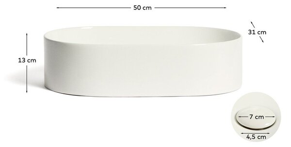 Bílé keramické umyvadlo 50x31 cm Ovara – Kave Home