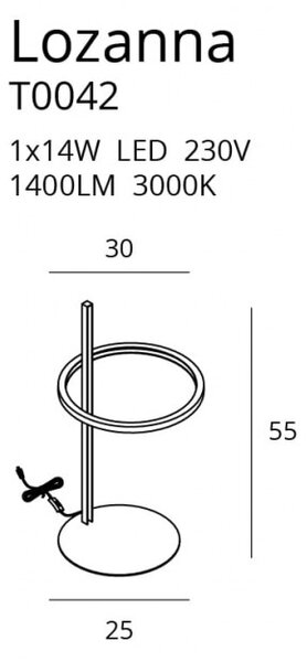Maxlight T0042 Stolní lampa LOZANNA zlatá