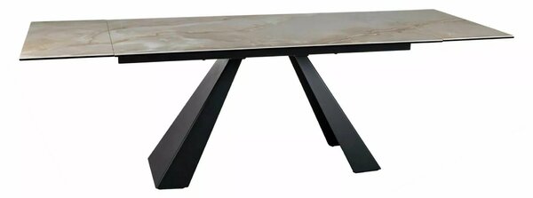 Jídelní stůl Salvine (černá + lesk béžový) (pro 6 až 8 osob)