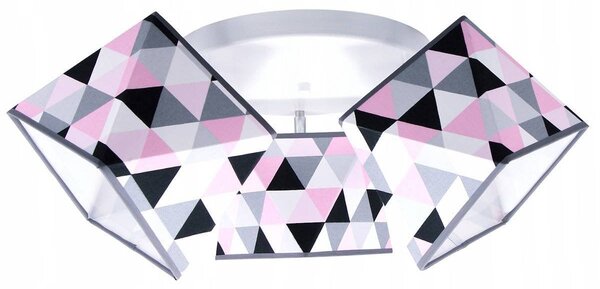 Stropní svítidlo Garo, 3x textilní stínítko se vzorem (mix 3 barev), (výběr ze 3 barev konstrukce - možnost polohování), o