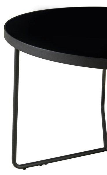 SADA KONFERENČNÍCH STOLKŮ, černá, kov, sklo, 60-80/60-80/44.5-49.5 cm MID.YOU - Konferenční stolky, Online Only
