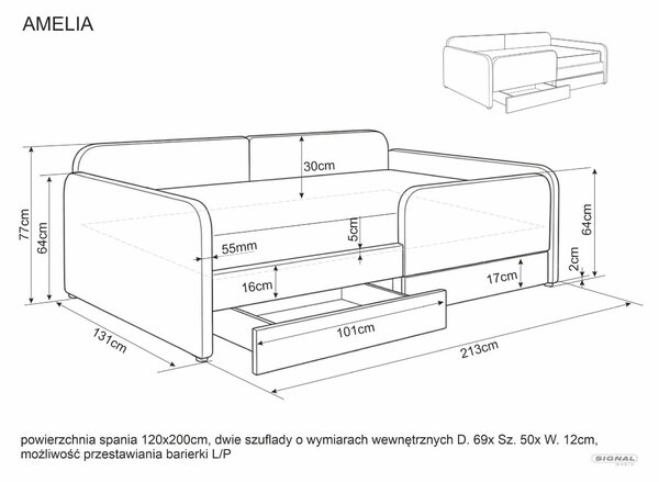 Jednolůžková postel 120 cm Ambura (béžová) (s roštem a úl. prostorem)