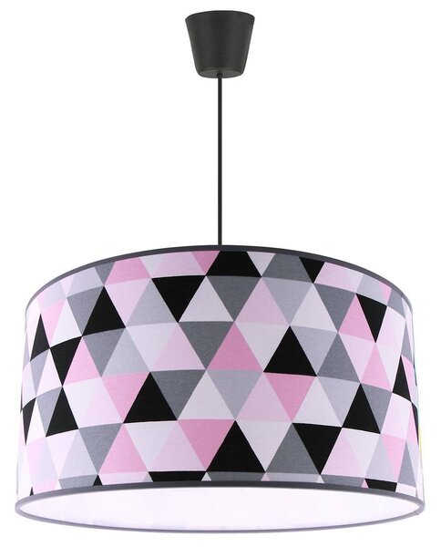 Závěsné svítidlo Garo, 1x textilní stínítko se vzorem (výběr ze 3 barev), (výběr ze 3 barev konstrukce), (fi 40cm)