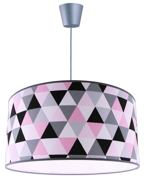 Závěsné svítidlo Garo, 1x textilní stínítko se vzorem (výběr ze 3 barev), (výběr ze 3 barev konstrukce), (fi 40cm)