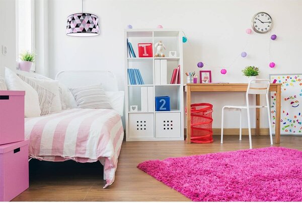 Závěsné svítidlo Garo, 1x textilní stínítko se vzorem (výběr ze 3 barev), (výběr ze 3 barev konstrukce), (fi 40cm)