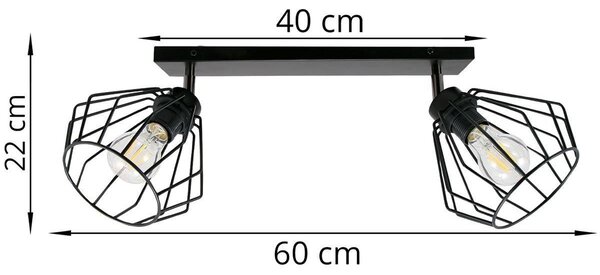 Bodové svítidlo Nuvola, 2x drátěné stínítko (výběr ze 3 barev), (možnost polohování)