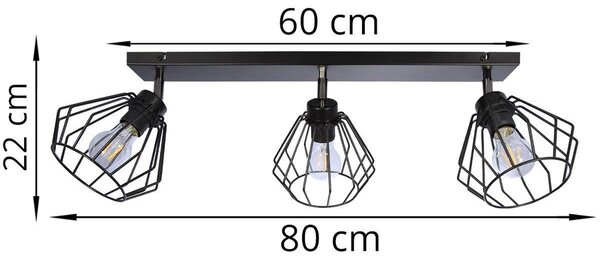 Bodové svítidlo Nuvola, 3x drátěné stínítko (výběr ze 3 barev), (možnost polohování)